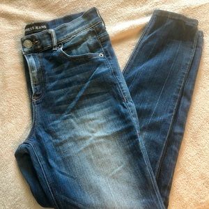 Express high rise denim leggings